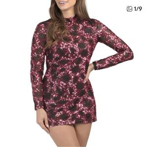 BCBGMAxazria Sequin Long Sleeve Dress size 10